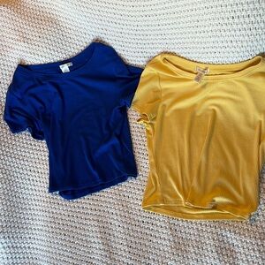 Yellow/Blue cropped Bozzolo tees
